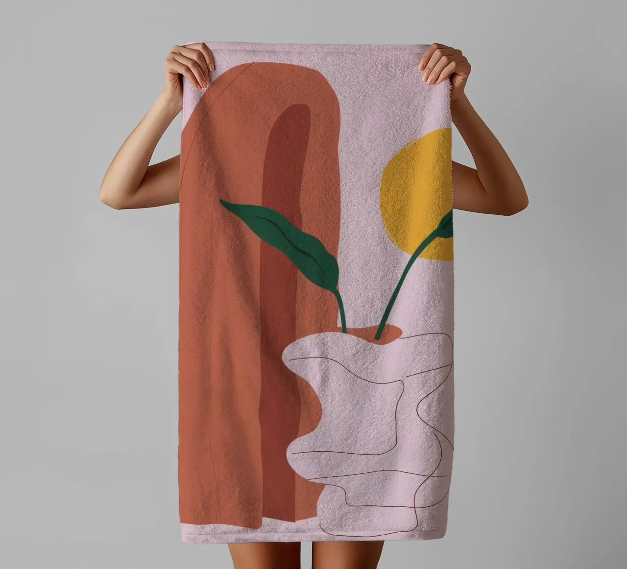 Single Line Bloom towel by Luna Aura