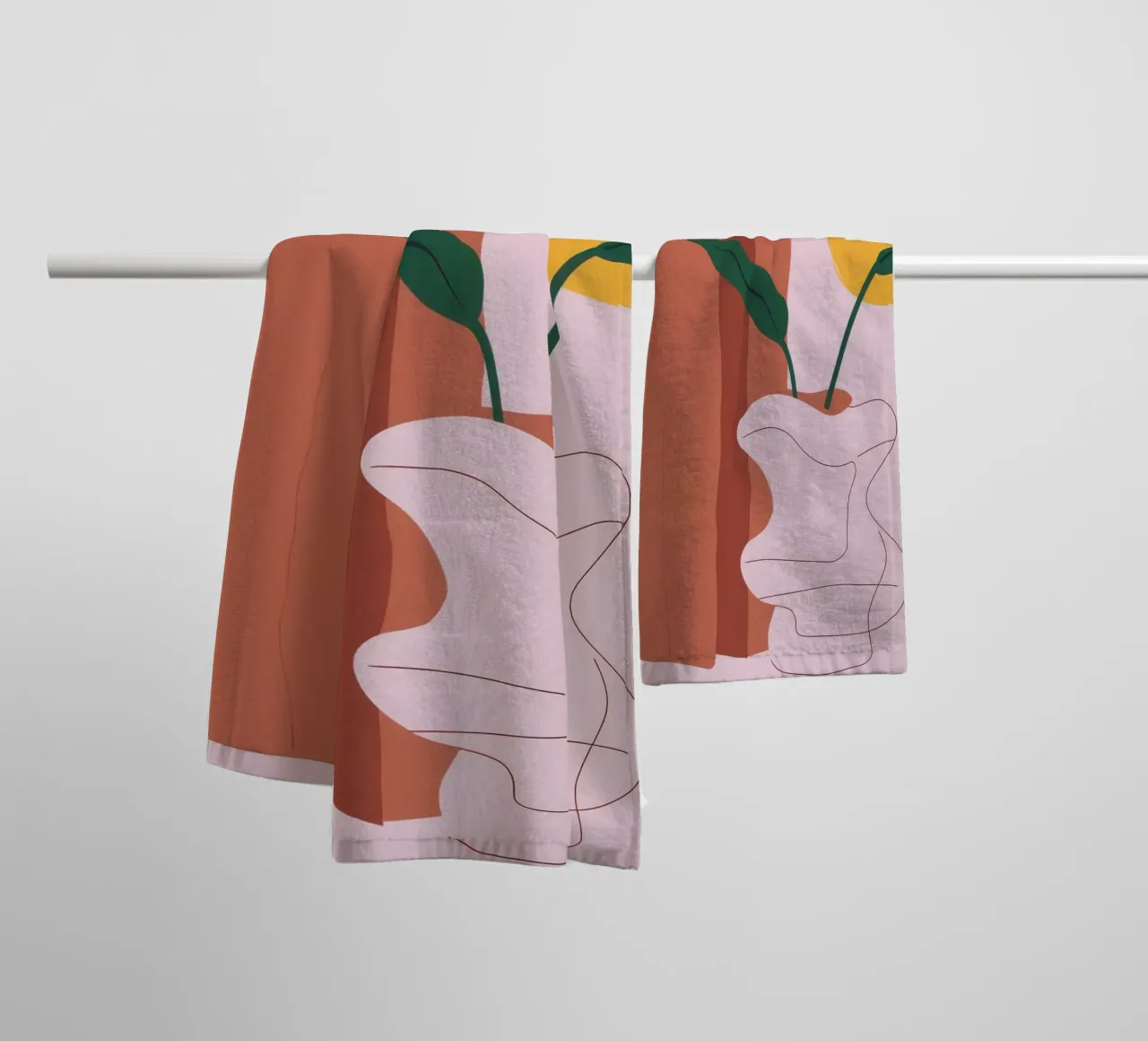 Single Line Bloom towel by Luna Aura