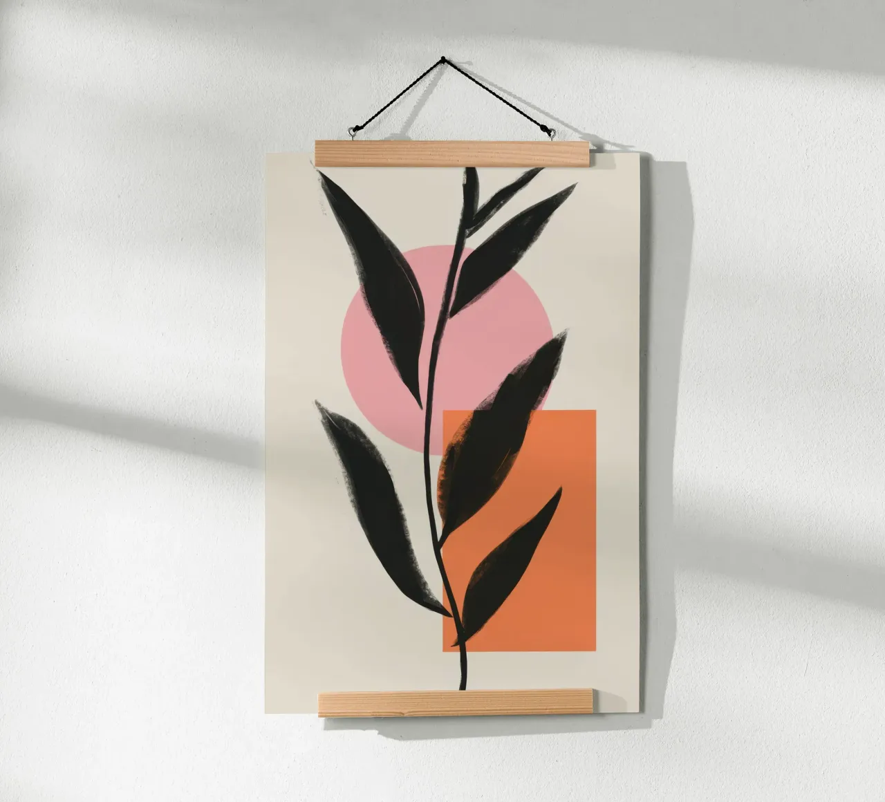 Abstract blad bij zonsondergang poster van Selene Shade