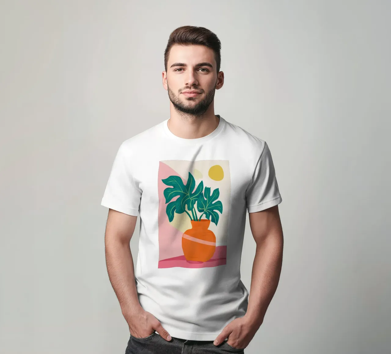 Monstera vibrante in vaso t-shirt da Gaia Viesta