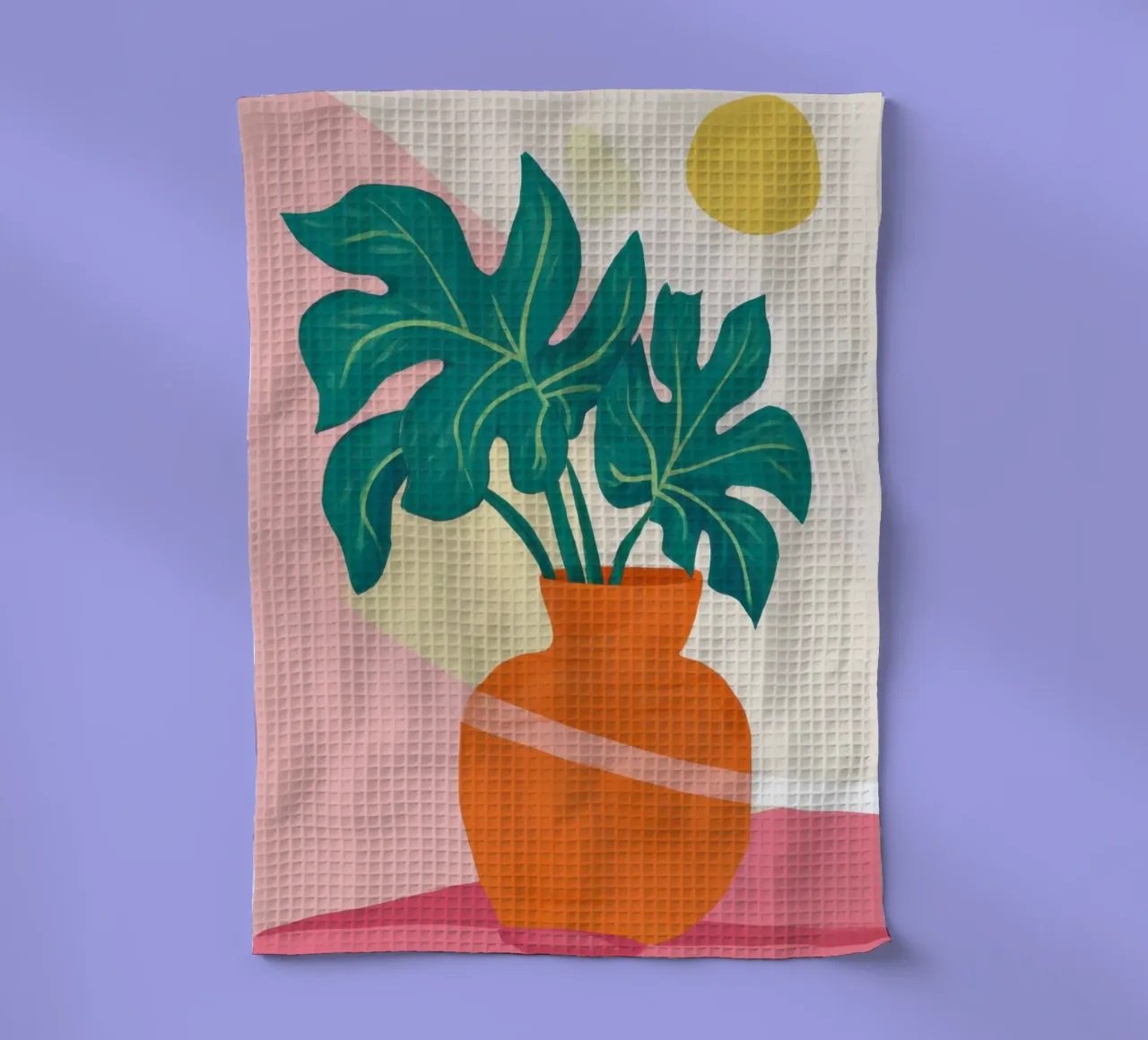 Getopfte Monstera Vibrancy Geschirrtuch von Gaia Viesta