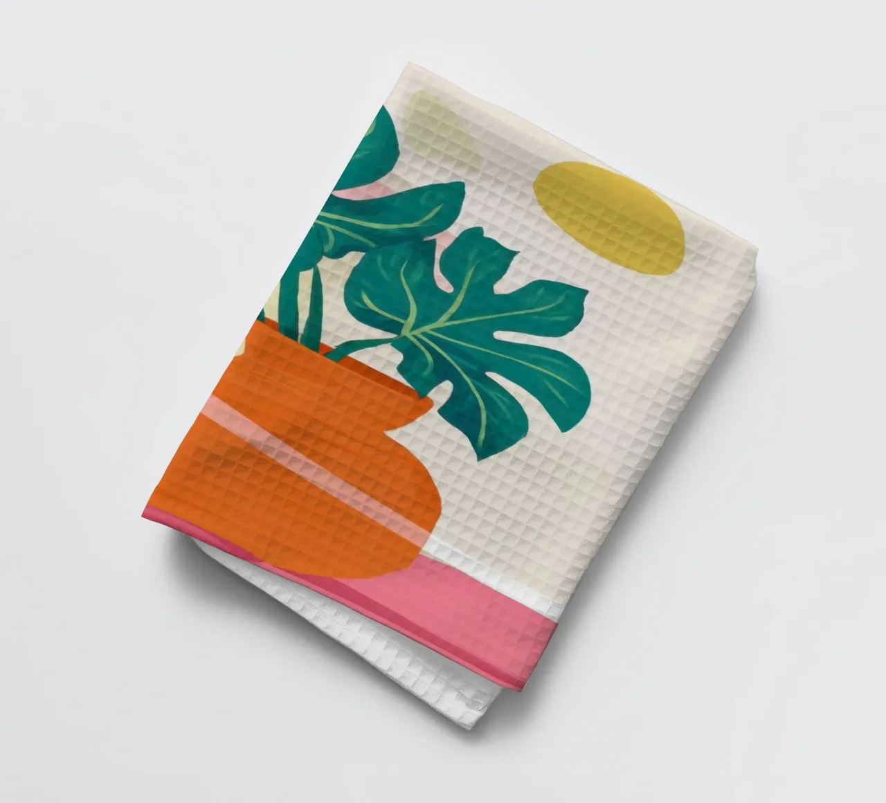 Getopfte Monstera Vibrancy Geschirrtuch von Gaia Viesta