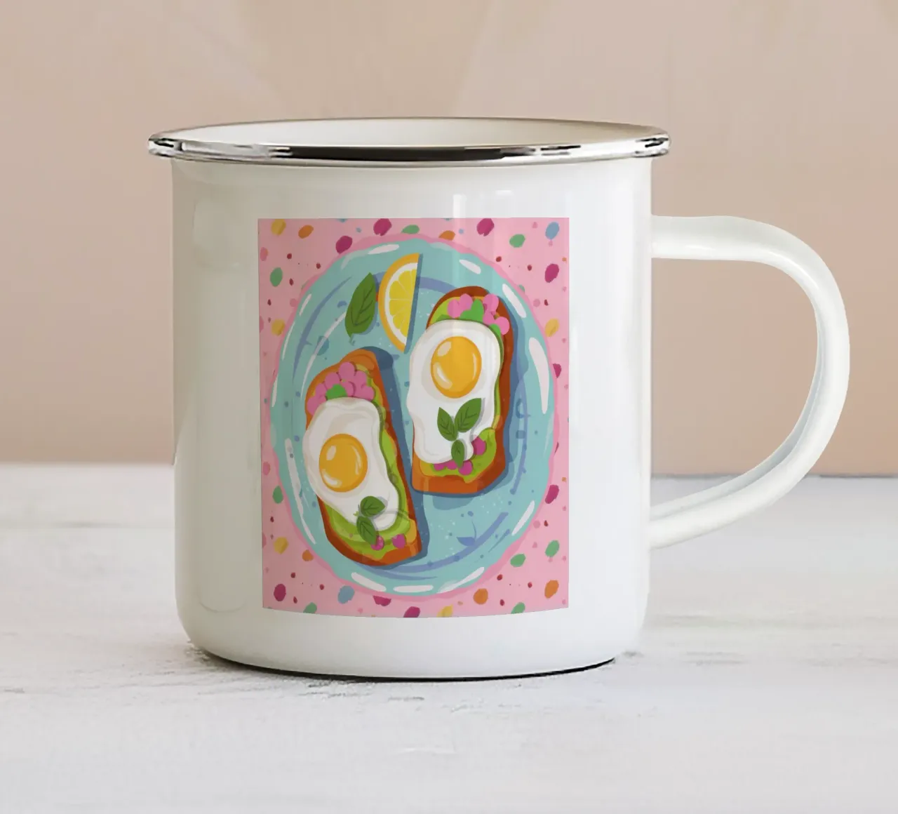 Duo di toast all'avocado tazza in smalto da Mark Solaria