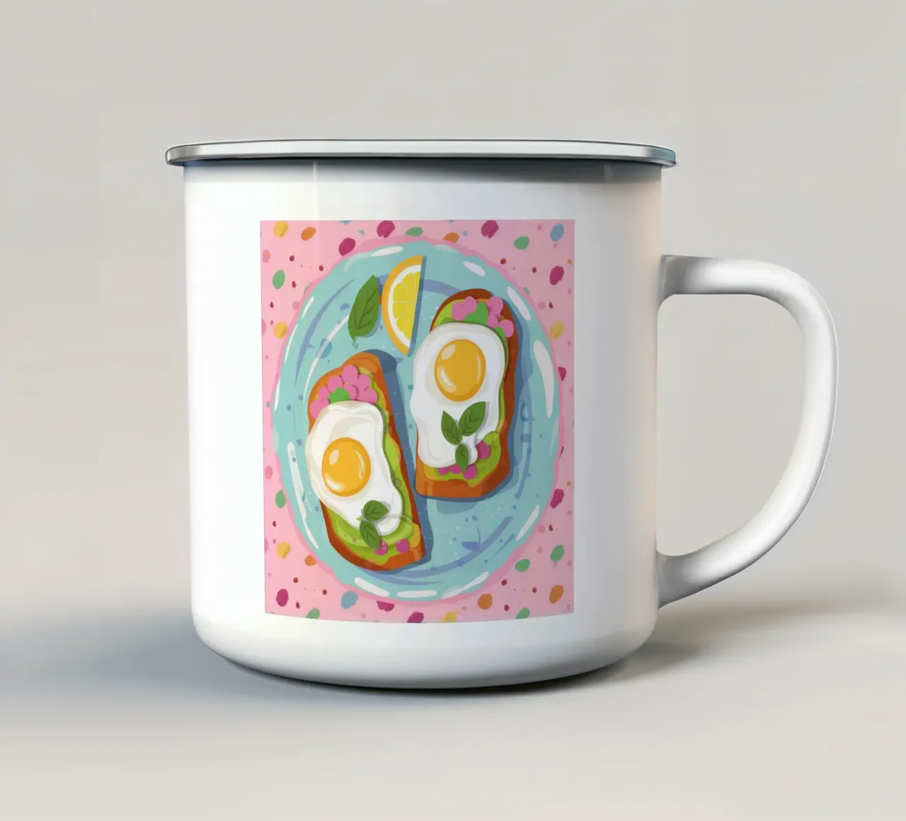 Duo di toast all'avocado tazza in smalto da Mark Solaria