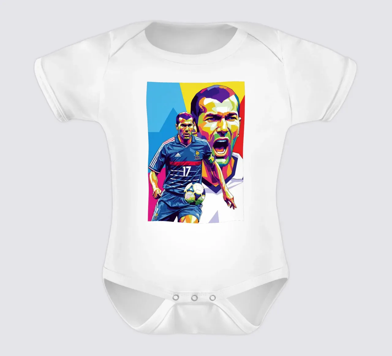 Zinedine Zidane - WPAP art style (2) body neonato maniche corte da Hantamrata