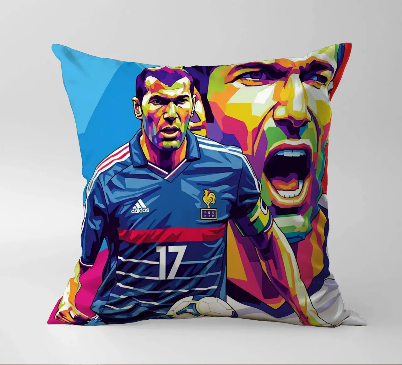 Zinedine Zidane - WPAP art style (2) cuscino da Hantamrata