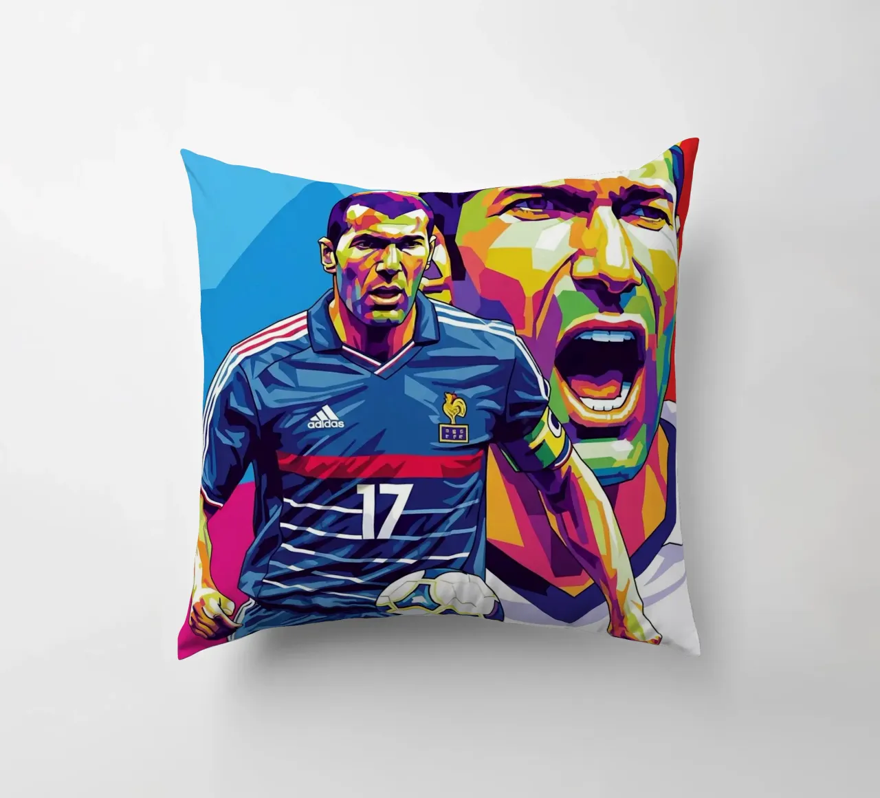 Zinedine Zidane - WPAP art style (2) cuscino da Hantamrata