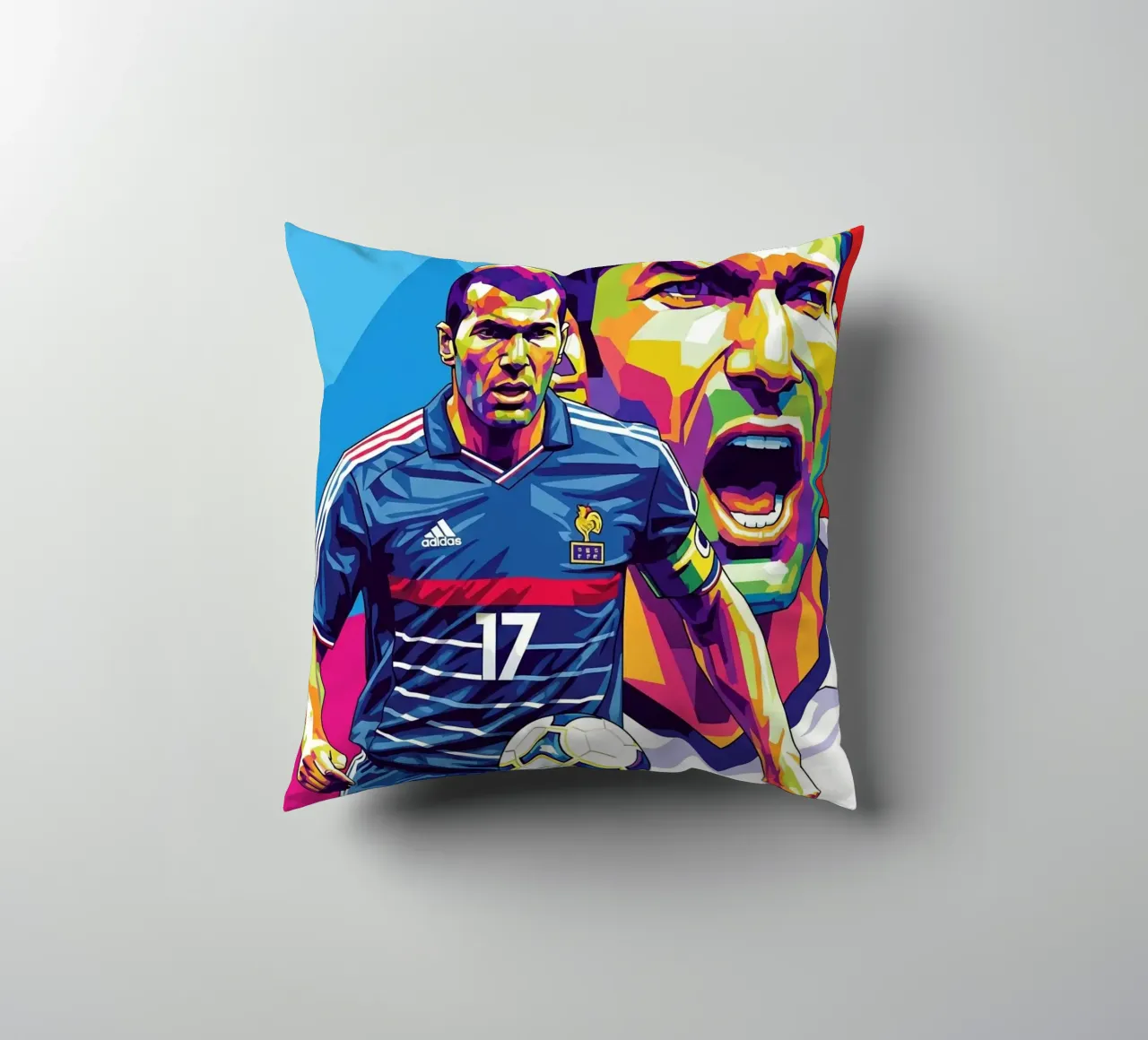 Zinedine Zidane - WPAP art style (2) cuscino da Hantamrata