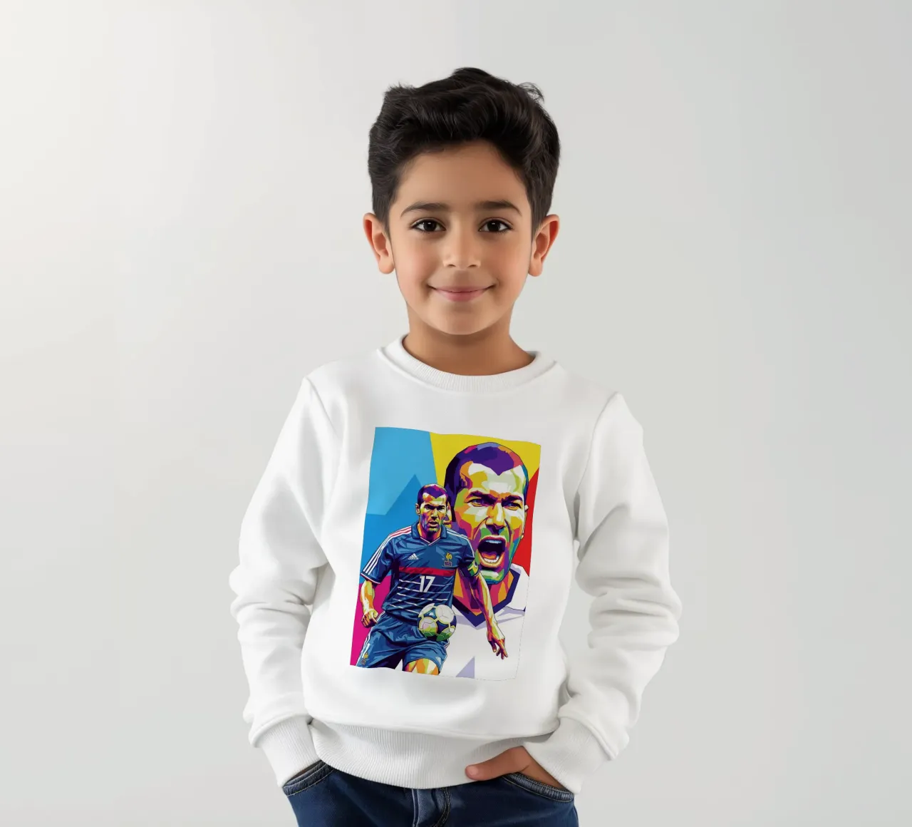 Zinedine Zidane - WPAP art style (2) felpa bambino da Hantamrata