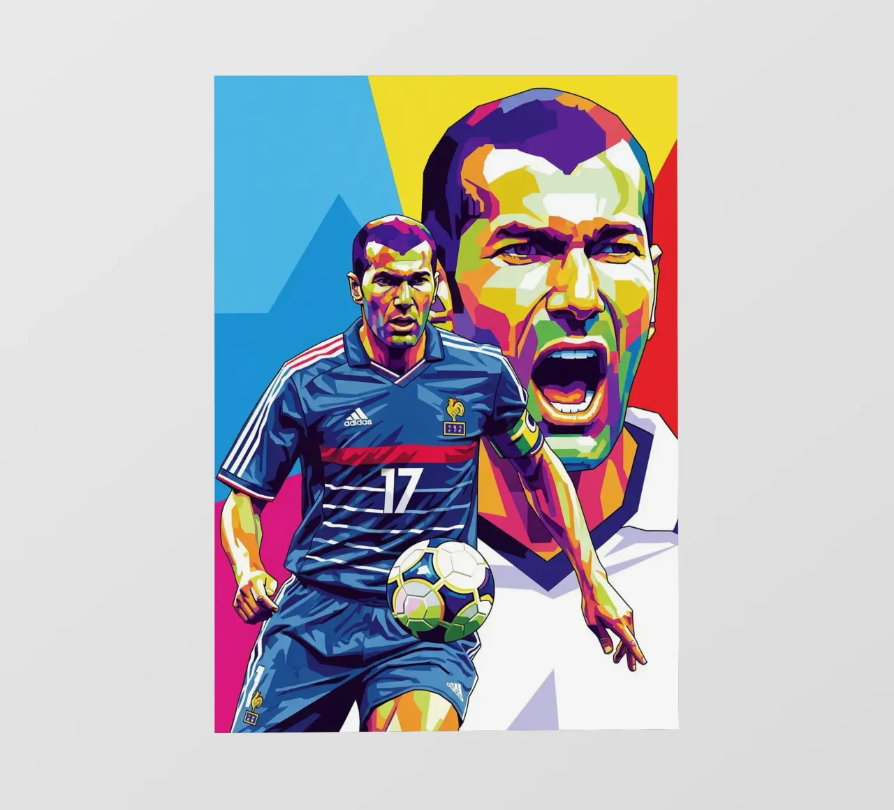 Zinedine Zidane - WPAP art style (2) pellicola backlit da Hantamrata