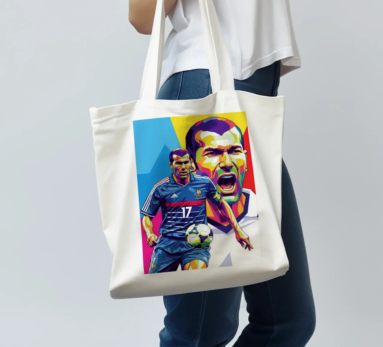 Zinedine Zidane - WPAP art style (2) borsa in juta da Hantamrata
