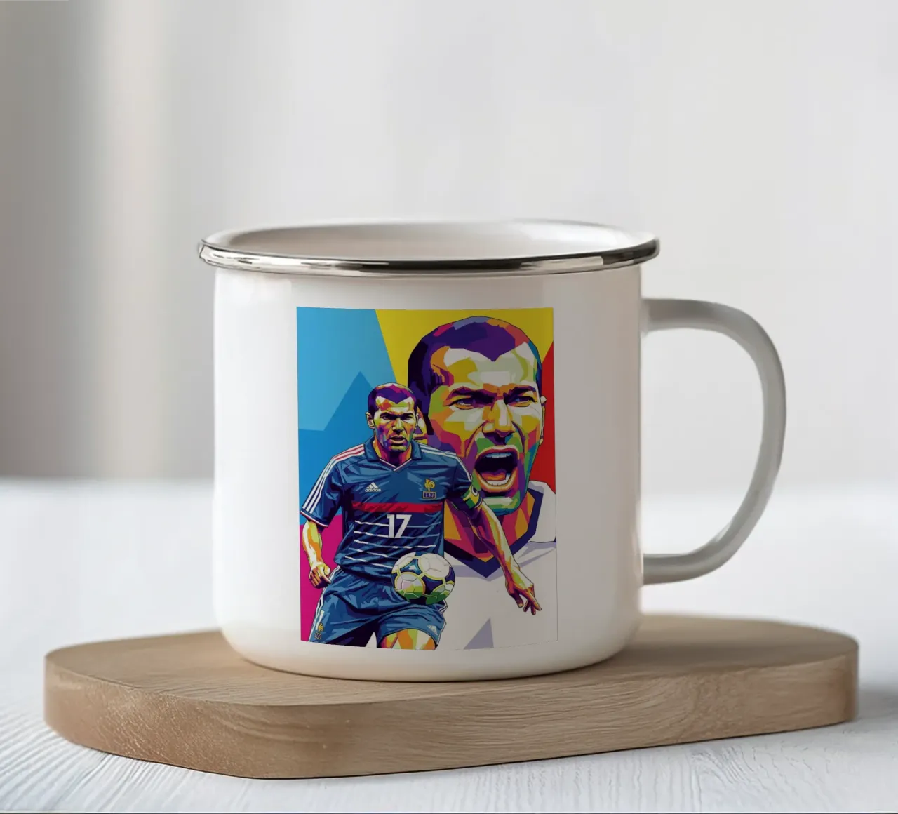 Zinedine Zidane - WPAP art style (2) emaille mok van Hantamrata