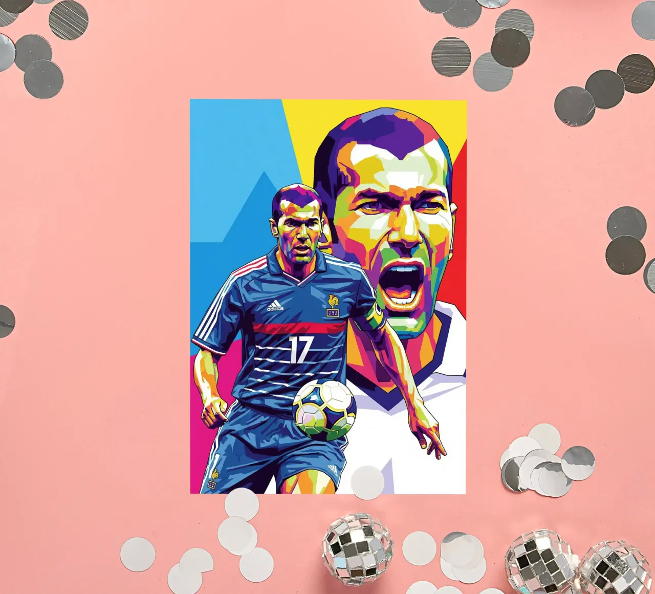Zinedine Zidane - WPAP art style (2) adesivo da Hantamrata