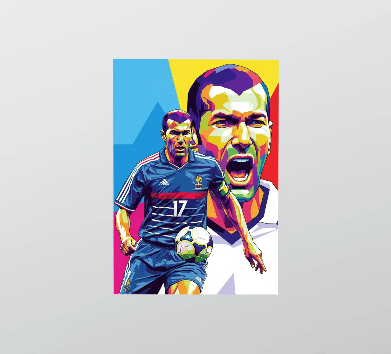 Zinedine Zidane - WPAP art style (2) adesivo da Hantamrata