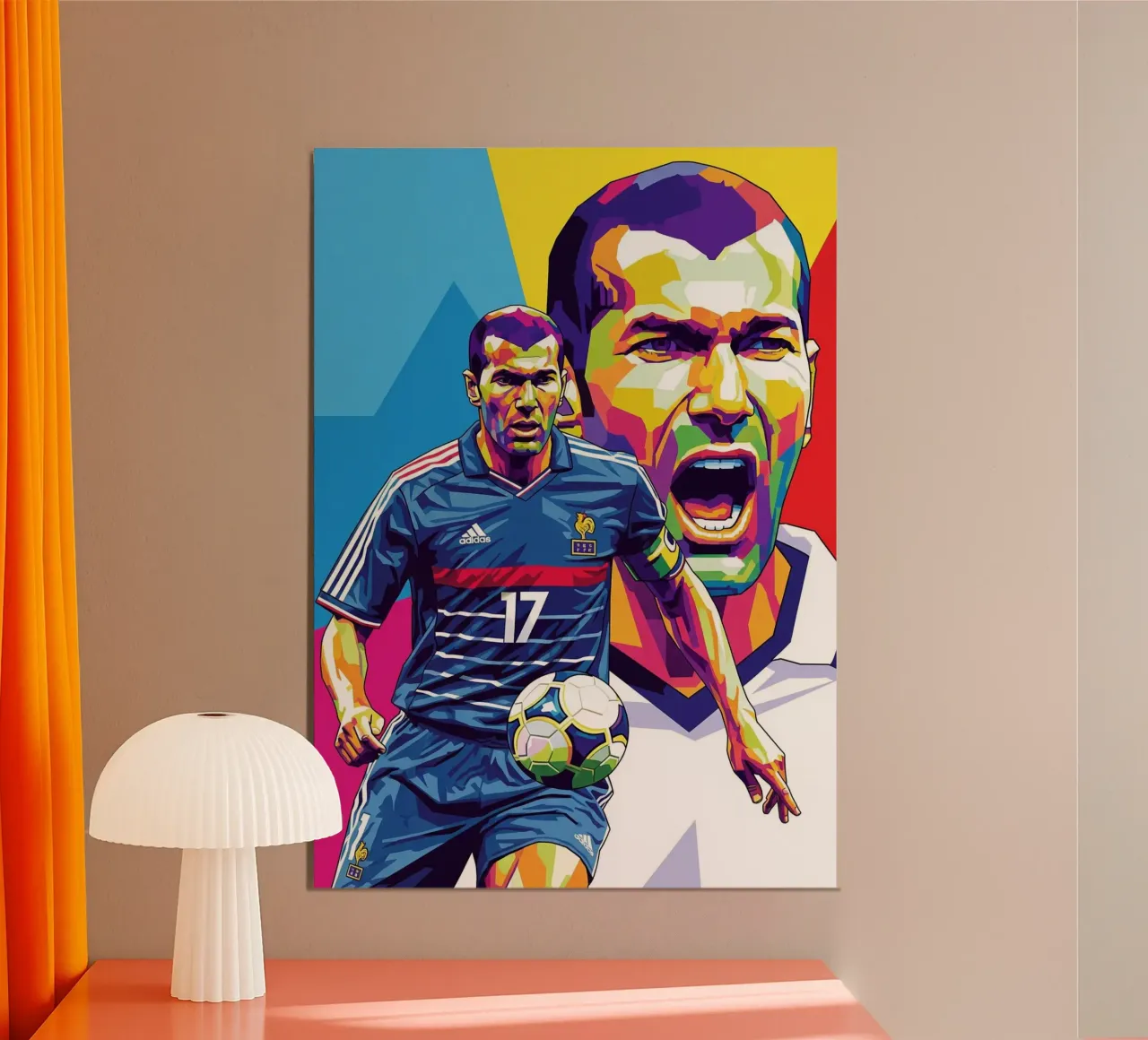 Zinedine Zidane - WPAP art style (2) alluminio dibond da Hantamrata