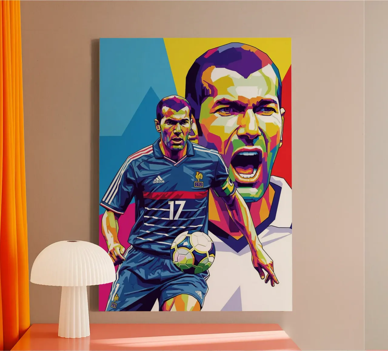 Zinedine Zidane - WPAP art style (2) tela con Cornice a cassetta da Hantamrata