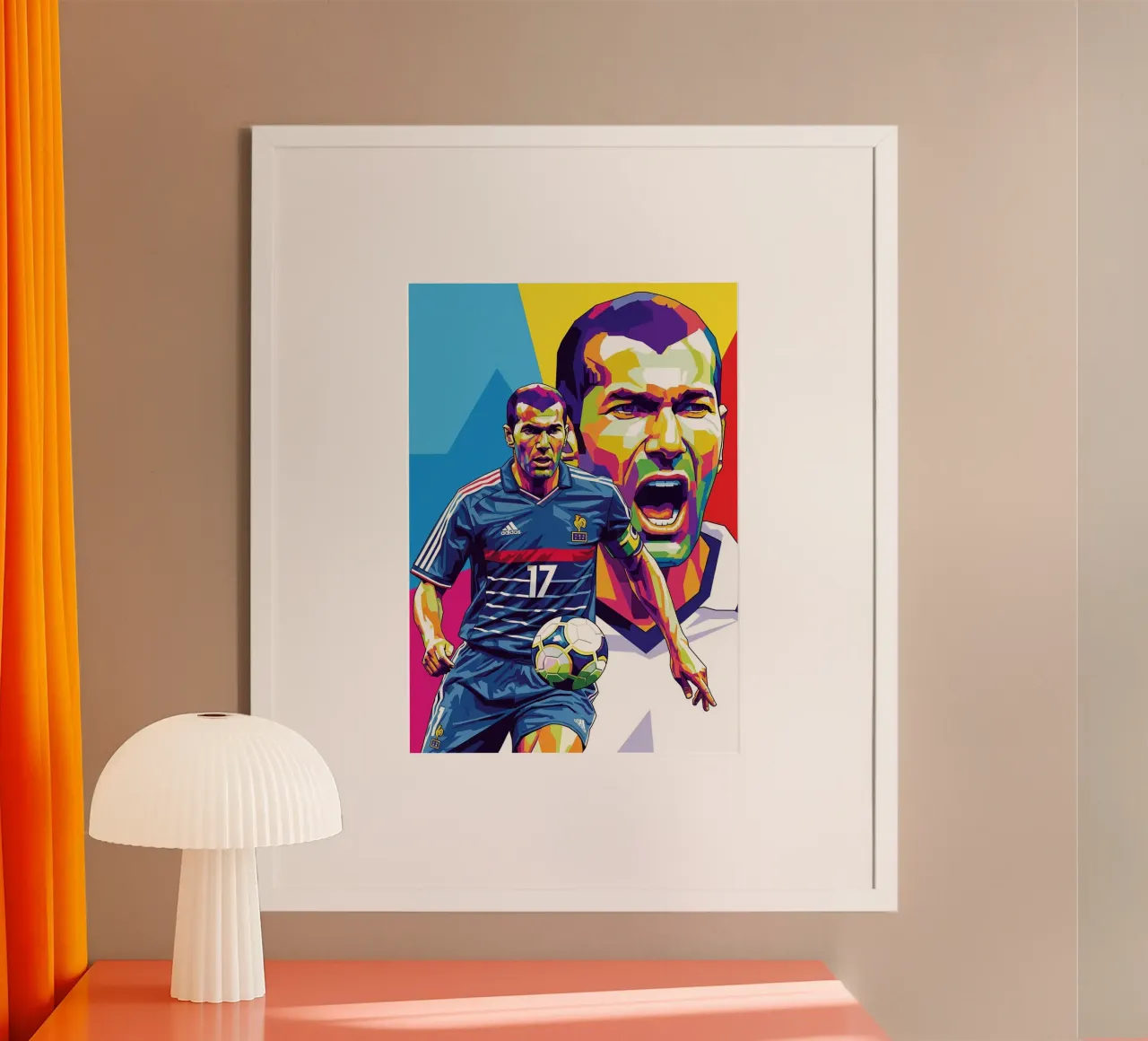 Zinedine Zidane - WPAP art style (2) carta hahnemühle da Hantamrata