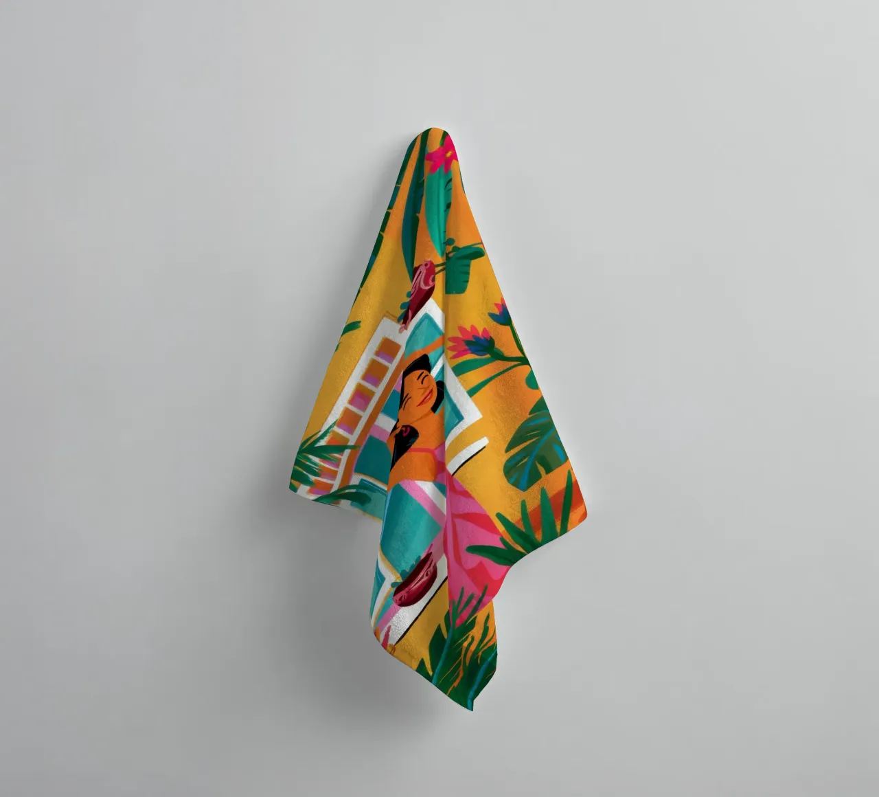 Fenêtre sur un monde vert serviette de bain de Trace Brush