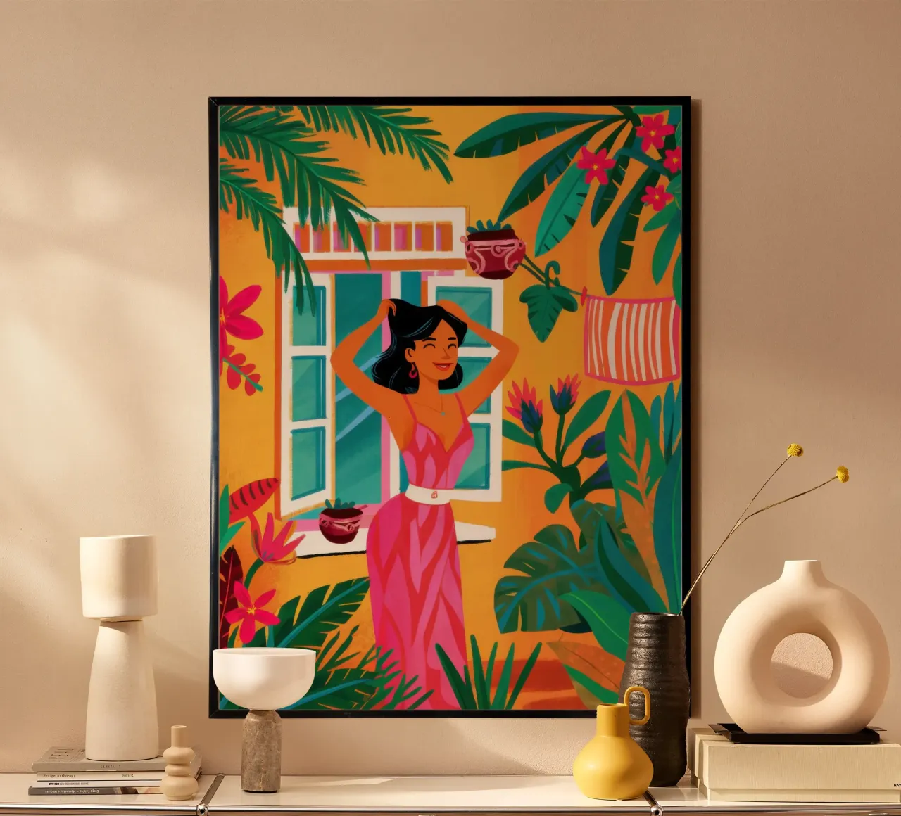 Fenêtre sur un monde vert poster de Trace Brush