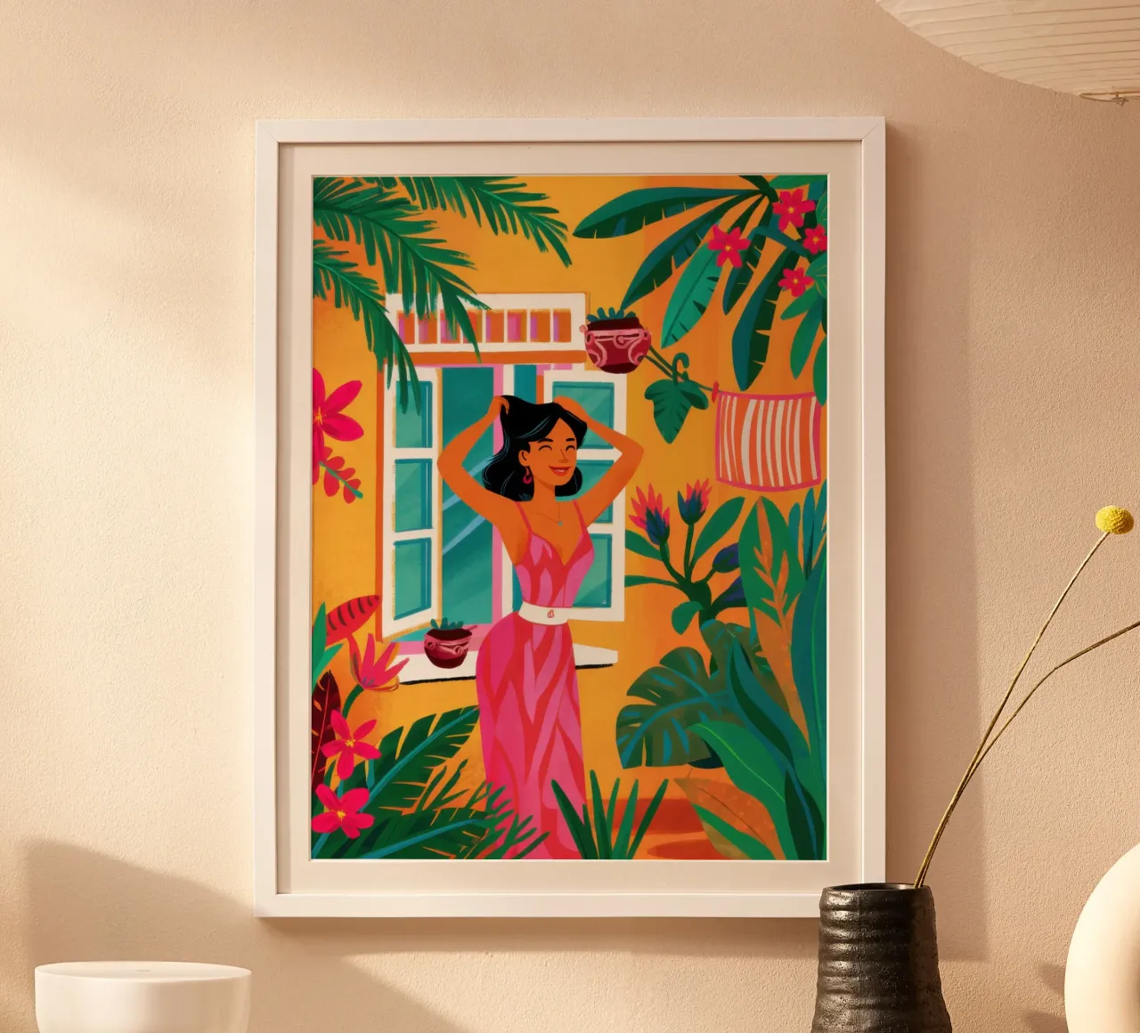 Fenêtre sur un monde vert poster de Trace Brush