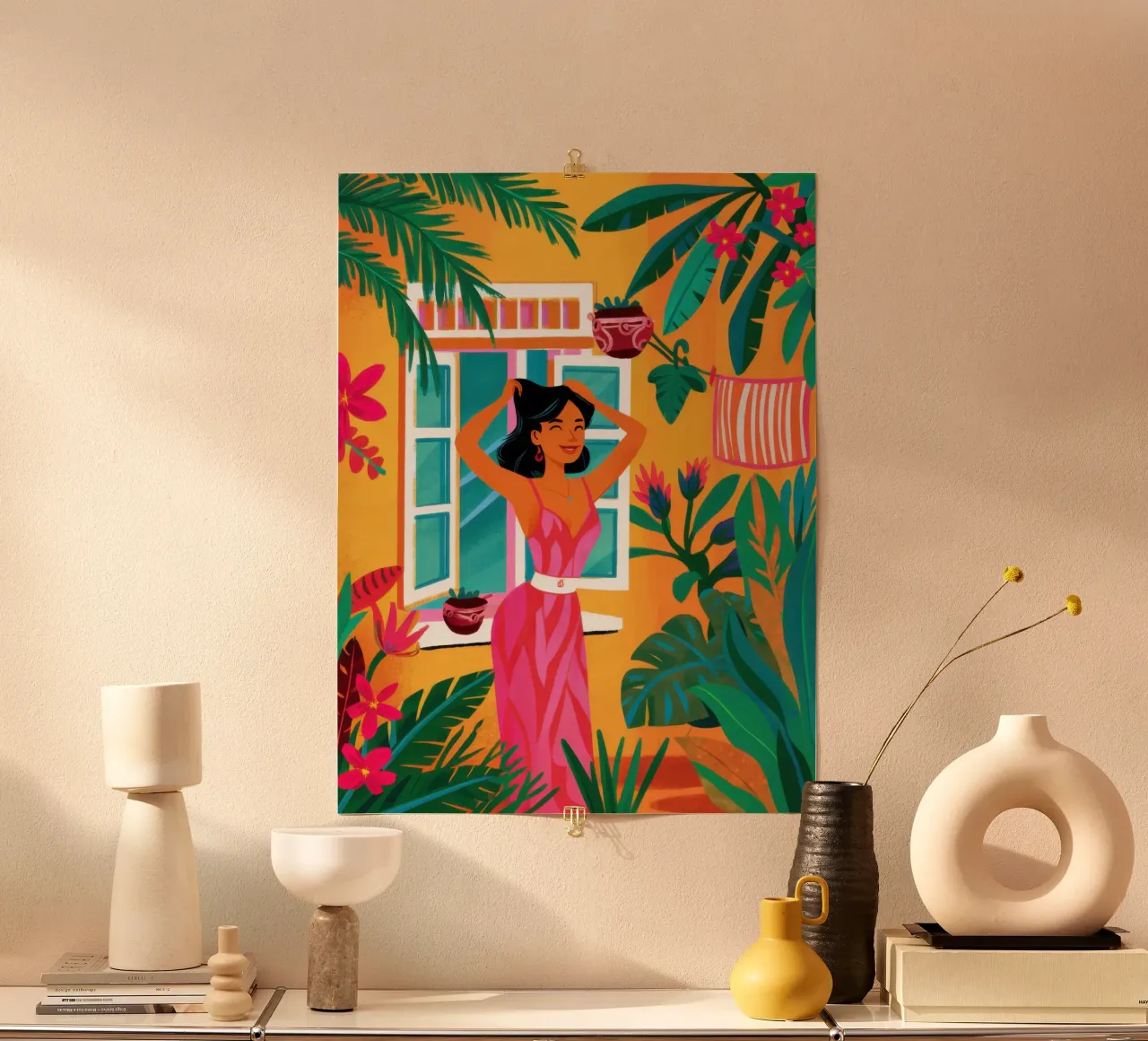 Fenêtre sur un monde vert poster de Trace Brush