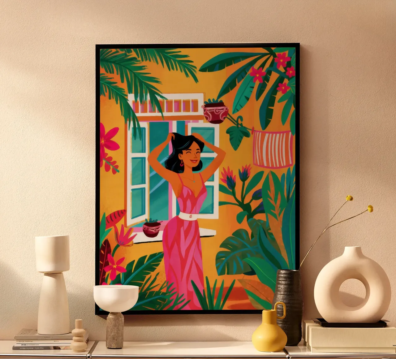Fenêtre sur un monde vert poster de Trace Brush