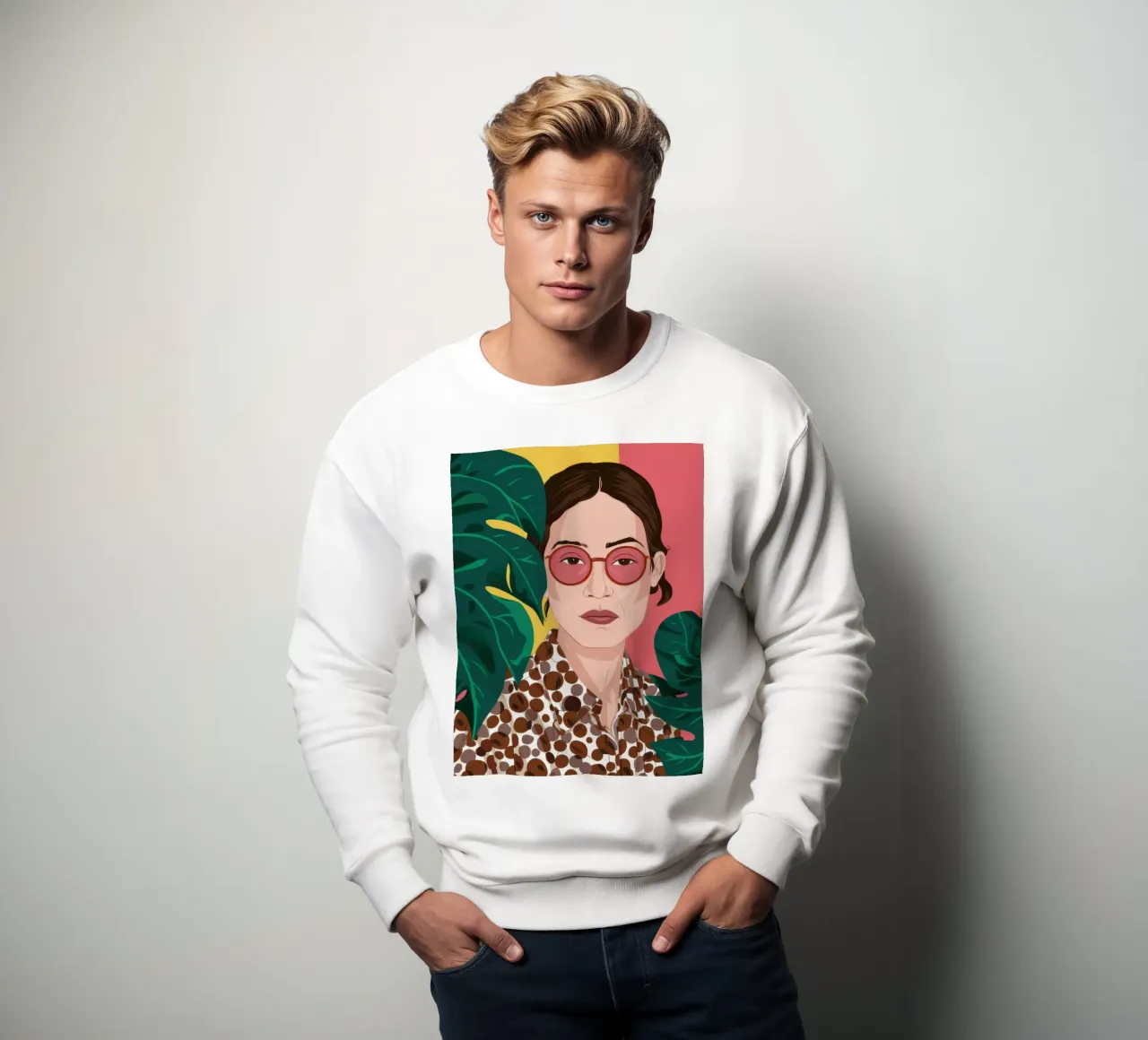Leopard and Fuchsia Sweatshirt von Luna Aura