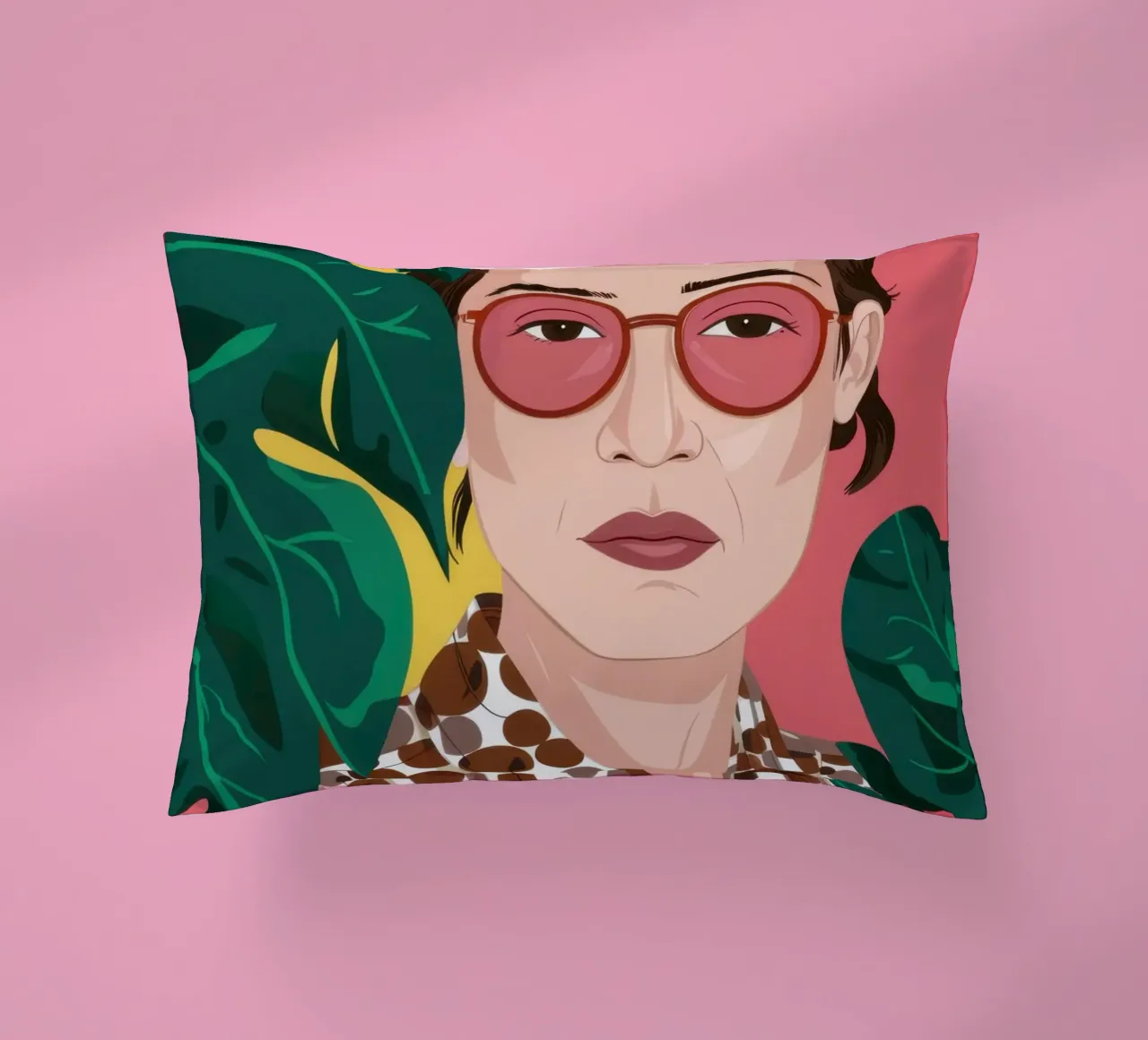 Leopardo e fucsia cuscino da Luna Aura