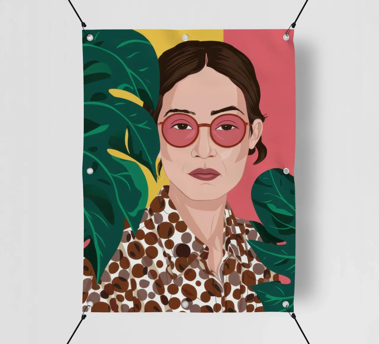 Leopardo e fucsia telo in pvc da Luna Aura