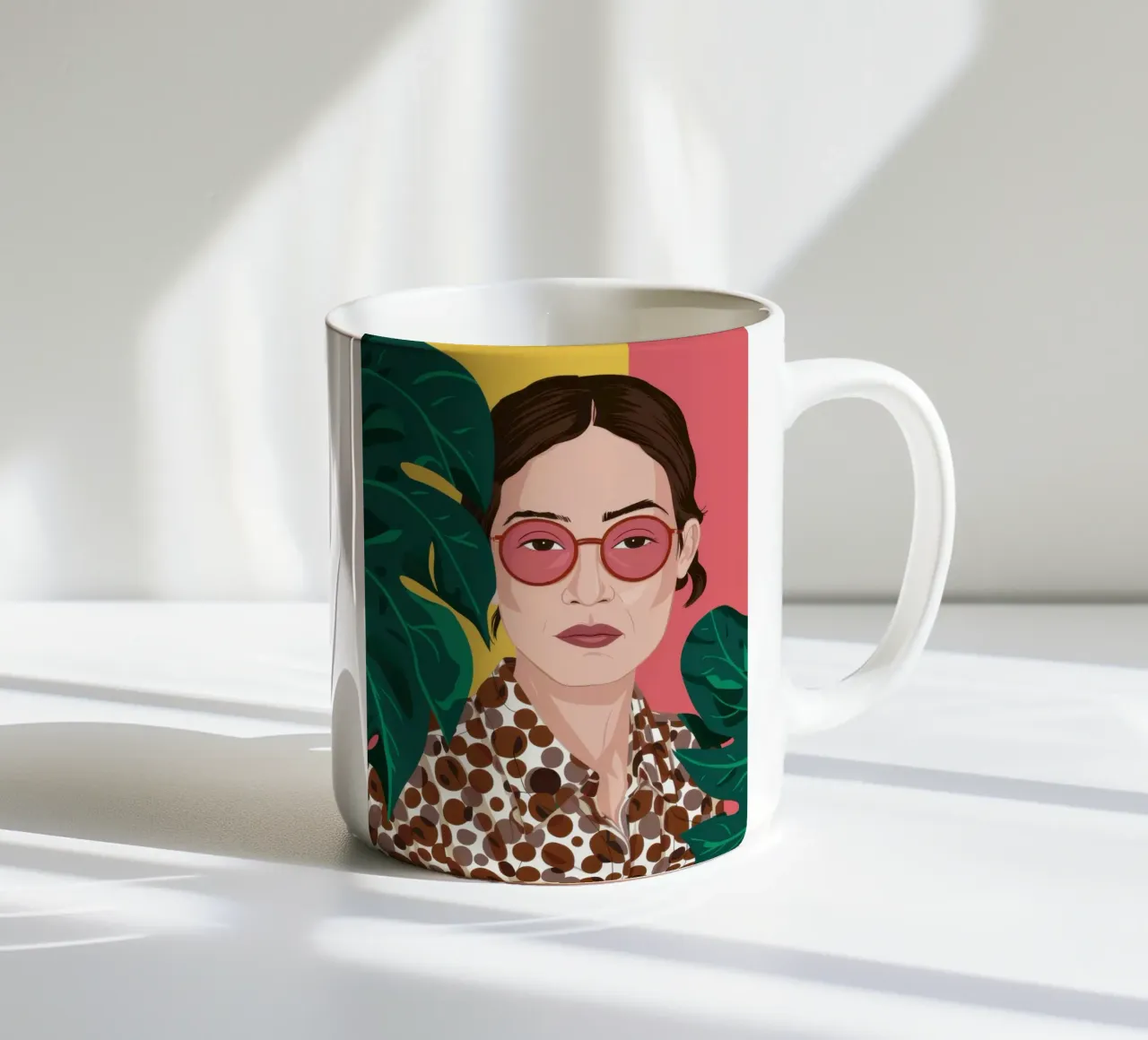 Leopardo e fucsia tazza in ceramica da Luna Aura