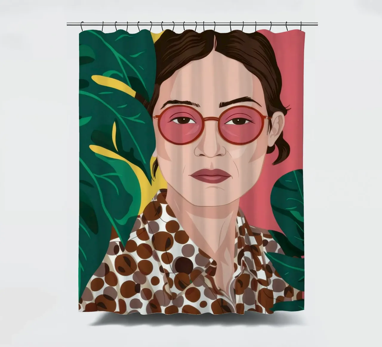 Leopard and Fuchsia Duschvorhang von Luna Aura