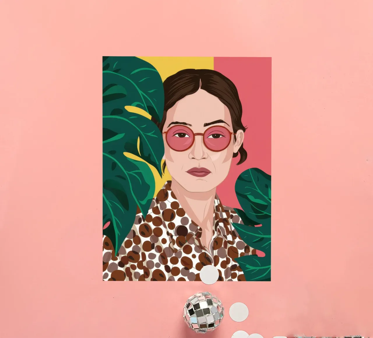 Leopard and Fuchsia Sticker von Luna Aura