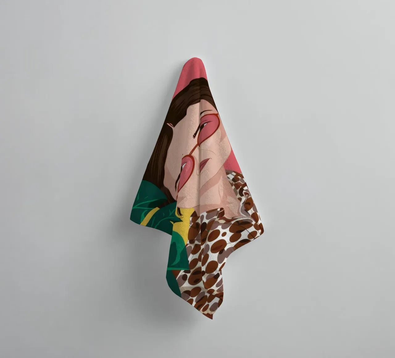 Leopard and Fuchsia towel by Luna Aura