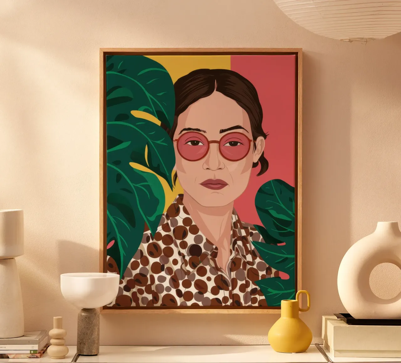 Leopard and Fuchsia Leinwand von Luna Aura