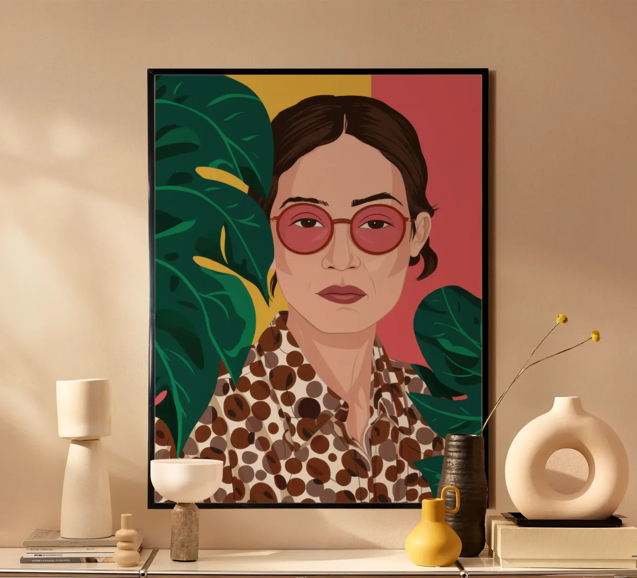 Léopard et fuchsia poster de Luna Aura