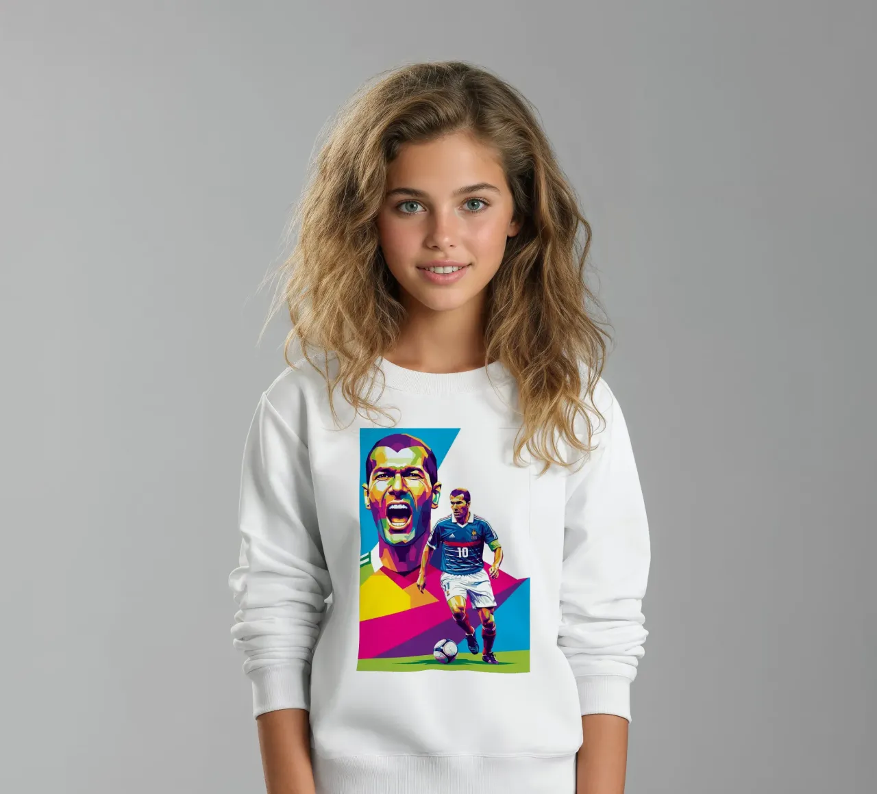 Zinedine Zidane - WPAP art style (3) sudadera para niño de Hantamrata