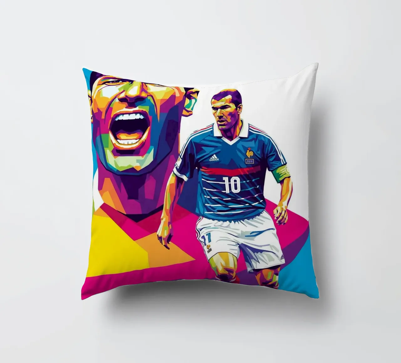 Zinedine Zidane - WPAP art style (3) cuscino da Hantamrata