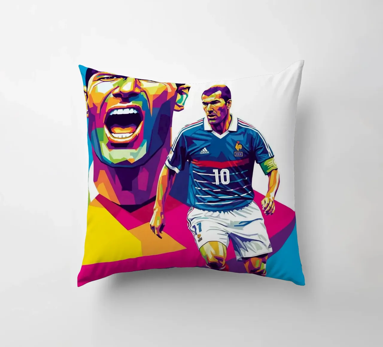 Zinedine Zidane - WPAP art style (3) cuscino da Hantamrata