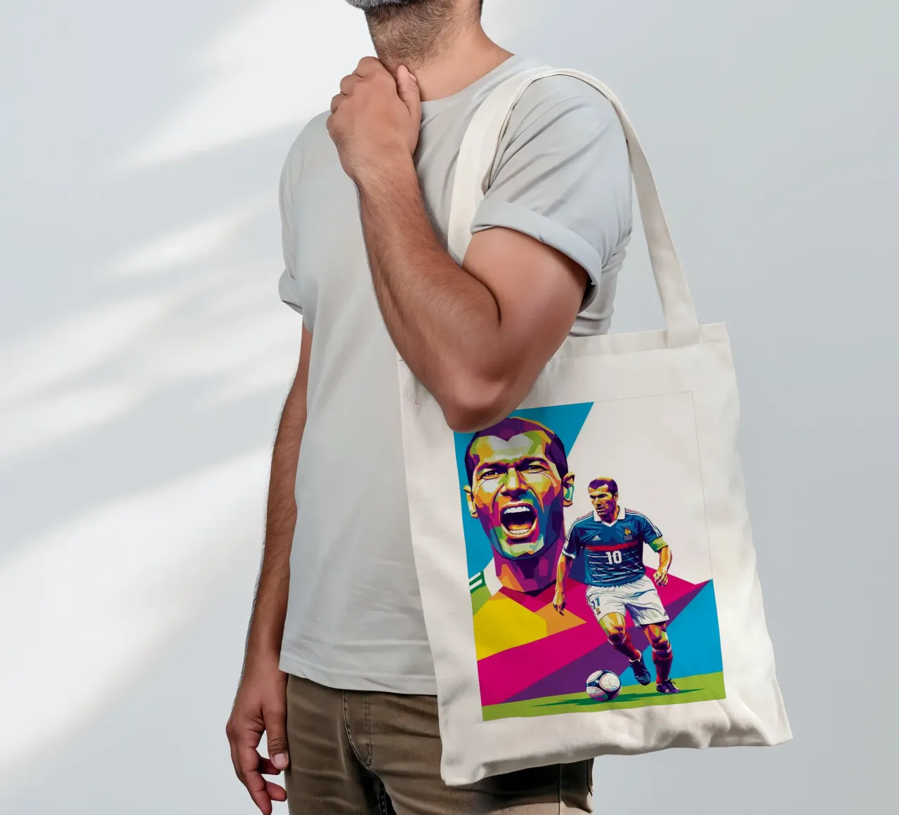 Zinedine Zidane - WPAP art style (3) borsa in juta da Hantamrata