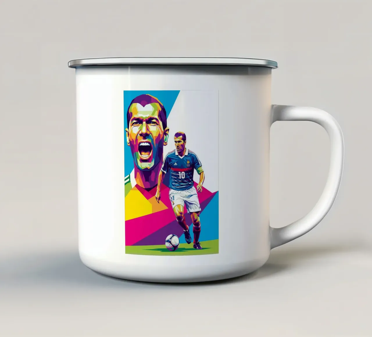 Zinedine Zidane - WPAP art style (3) emaille mok van Hantamrata