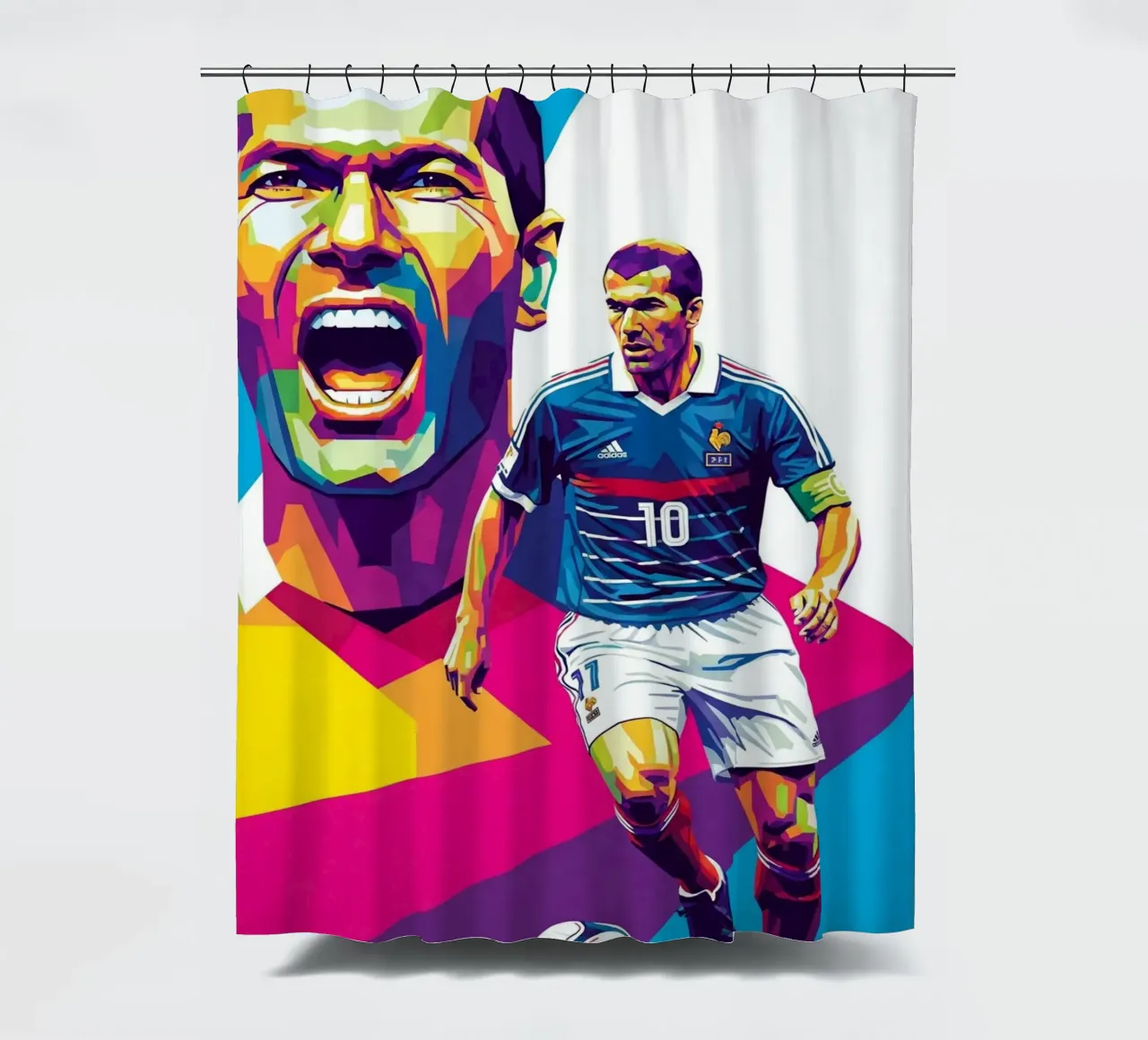 Zinedine Zidane - WPAP art style (3) tenda da doccia da Hantamrata