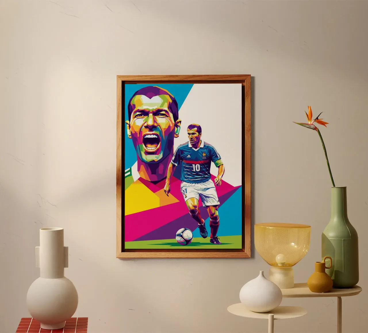 Zinedine Zidane - WPAP art style (3) alluminio dibond da Hantamrata