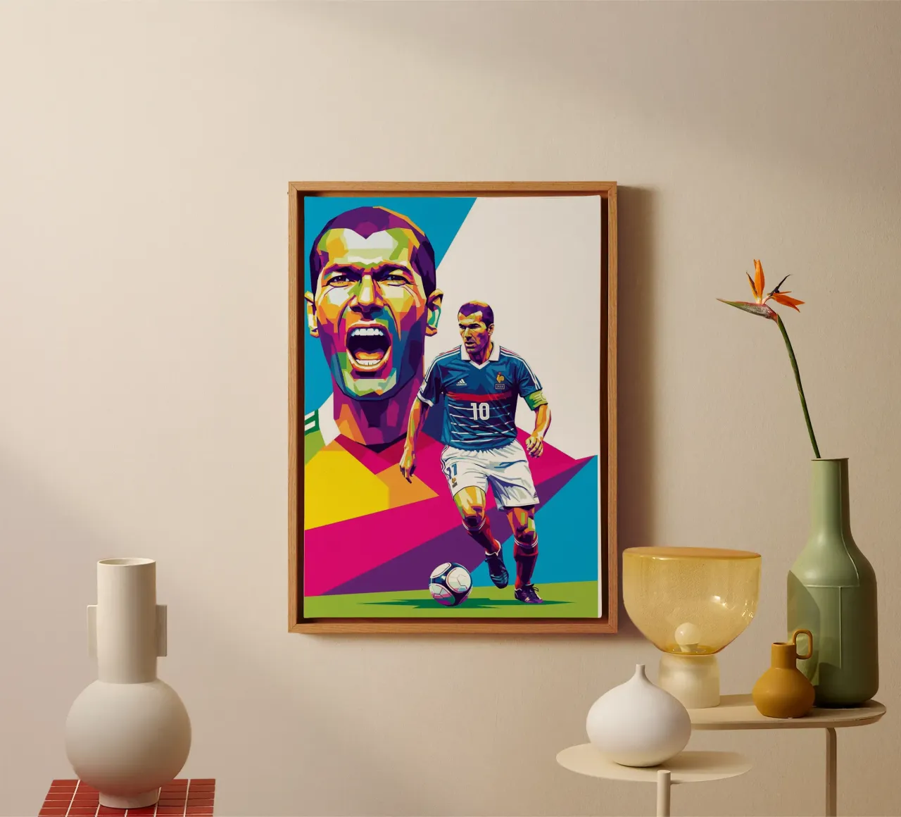 Zinedine Zidane - WPAP art style (3) tela con Cornice a cassetta da Hantamrata