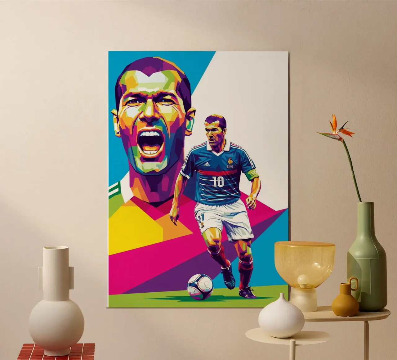 Zinedine Zidane - WPAP art style (3) carta hahnemühle da Hantamrata