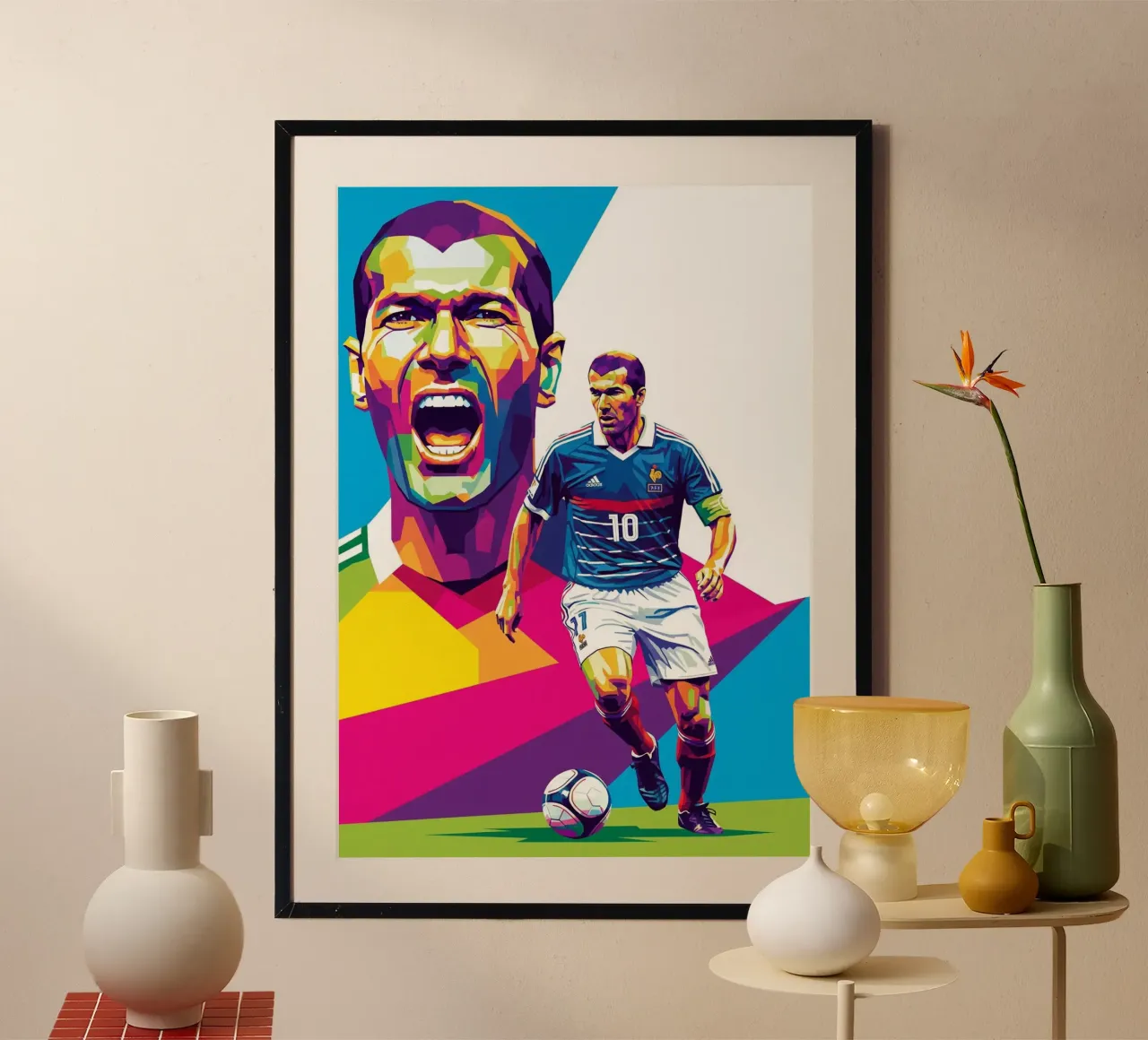 Zinedine Zidane - WPAP art style (3) carta hahnemühle da Hantamrata
