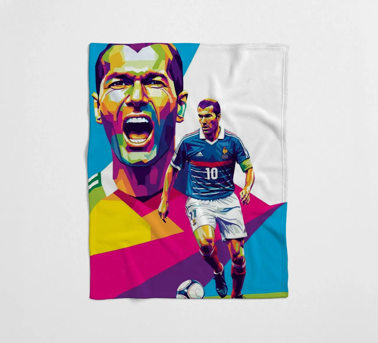 Zinedine Zidane - WPAP art style (3) coperta in pile da Hantamrata
