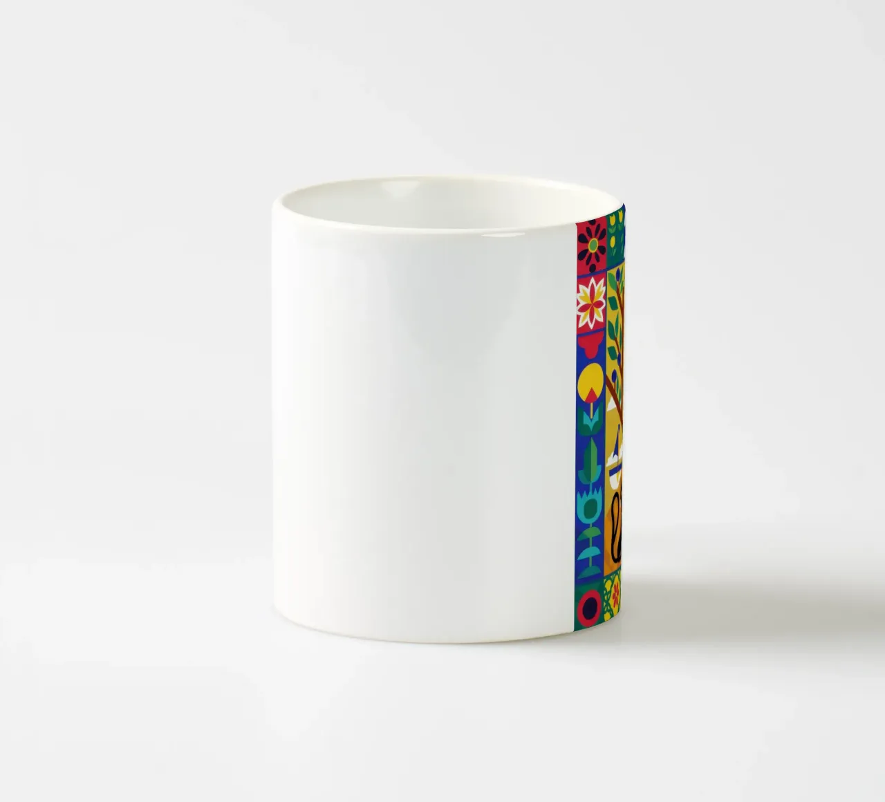 Guardiani felini simmetrici tazza in ceramica da Trace Brush