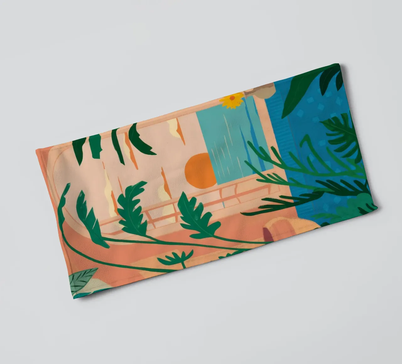 Chambre avec vue sur le coucher de soleil serviette de bain de Thistle Bloom
