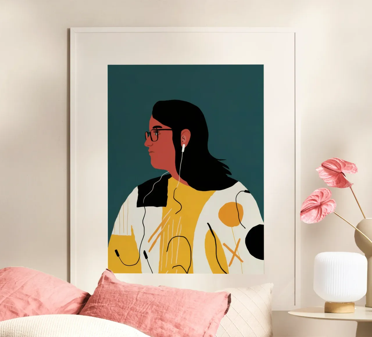 Fiducia della donna moderna poster con telaio in legno da Gaia Viesta