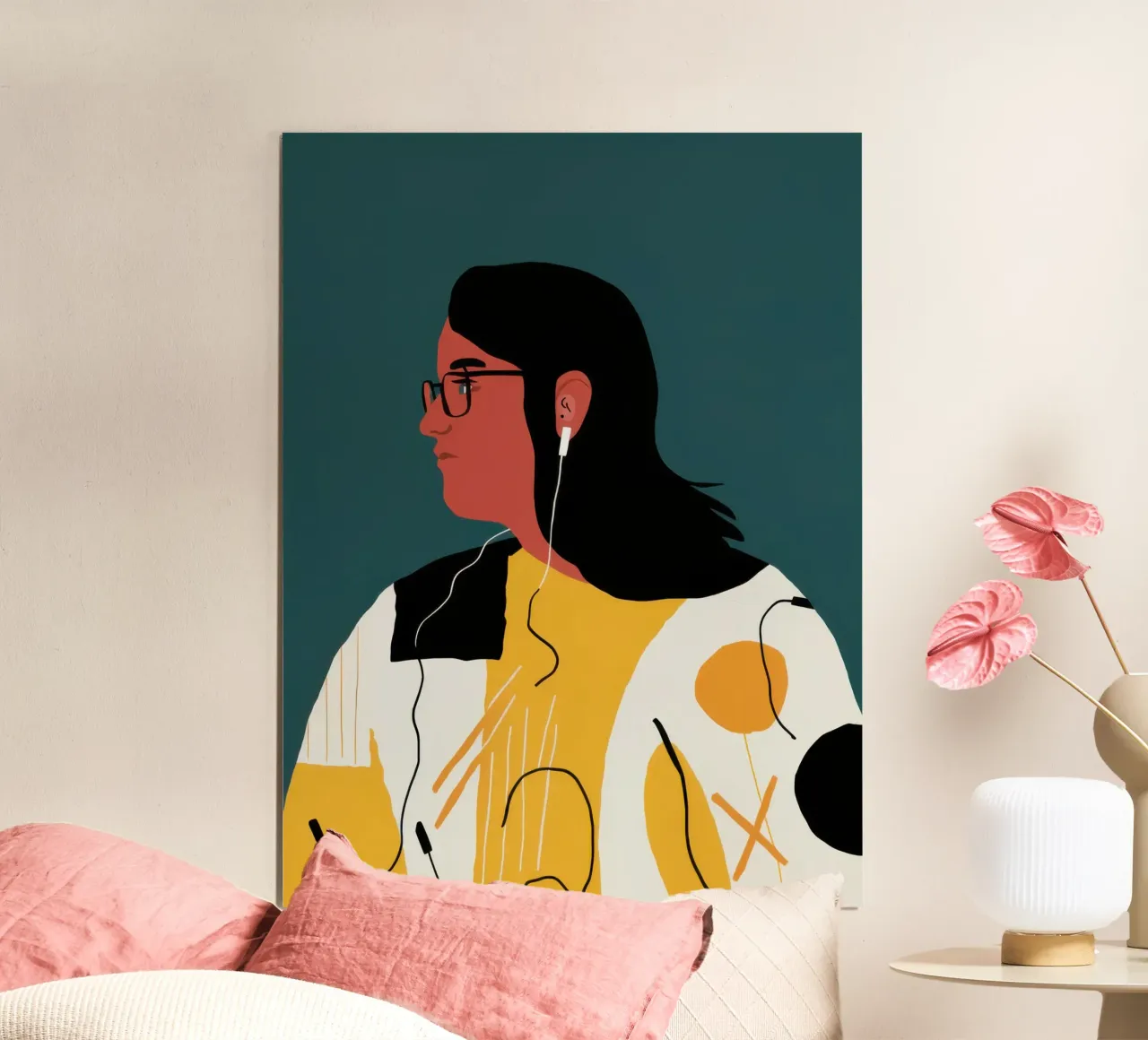 Fiducia della donna moderna poster con telaio in legno da Gaia Viesta